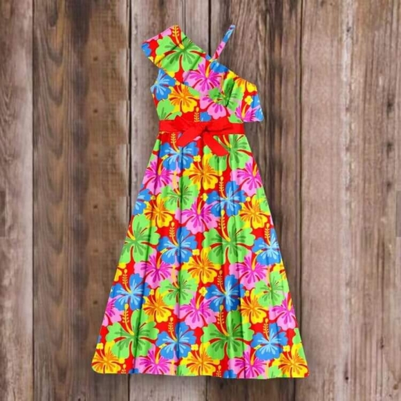 NEW TROPICAL FLOWERS DRESS - Picture 1 of 2